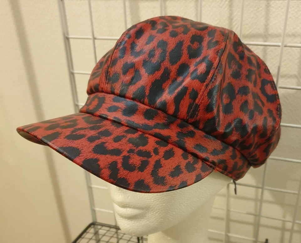 Casquette Gavroche Léopard simili cuir Taille unique REF. 4ème - Photo 1/1