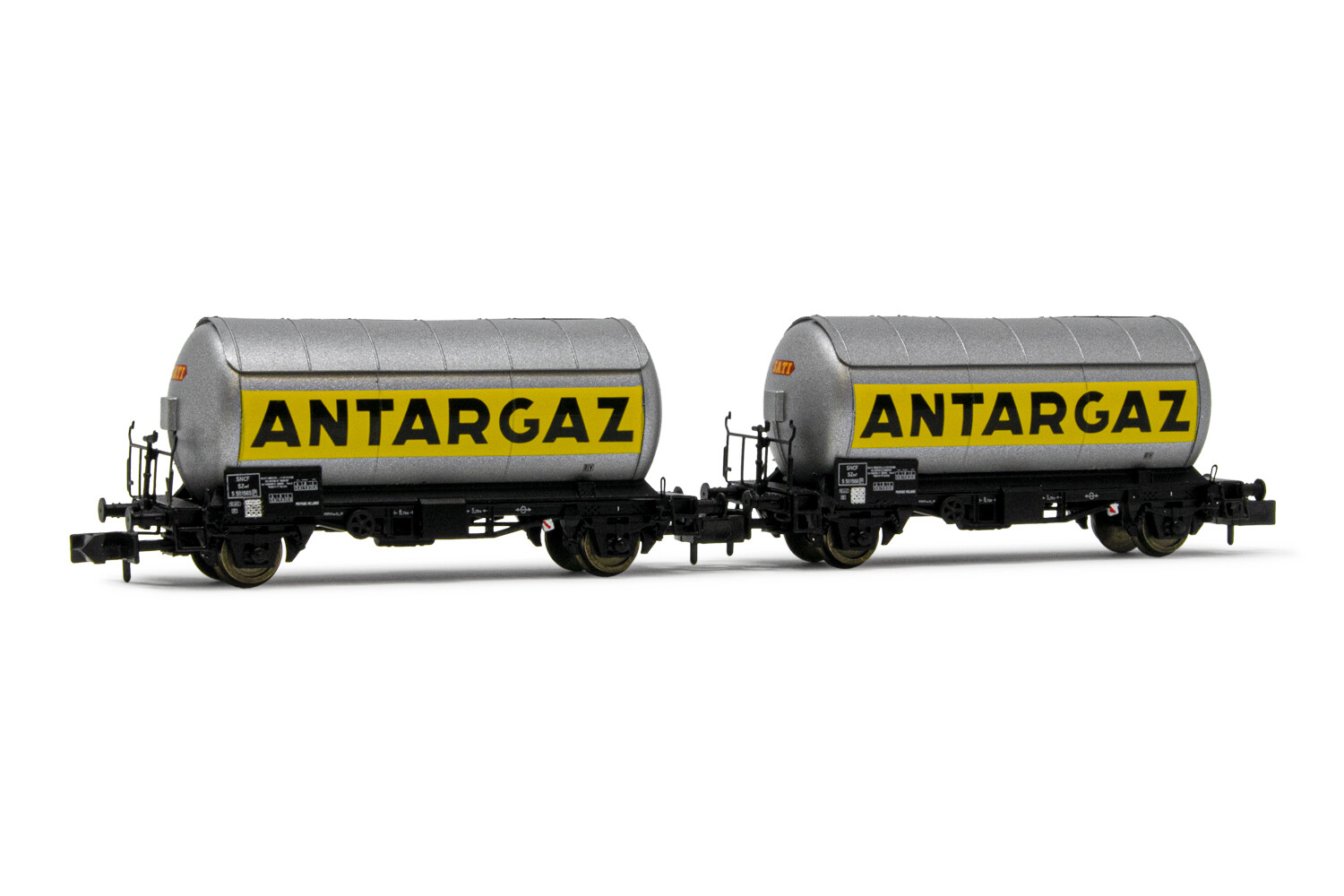 Arnold HN6478 Set 2 wagons citernes gaz essieux SNCF argent echelle HO 1/87