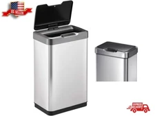 Motion Sensor Trash Can Kitchen Garbage Bin Touchless Stainless Removable Liner