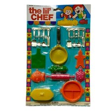 NOS Vintage Miniatura 11 Pezzi Cucina Chef Play Set Casa Giocattolo Elmar Hong Kong