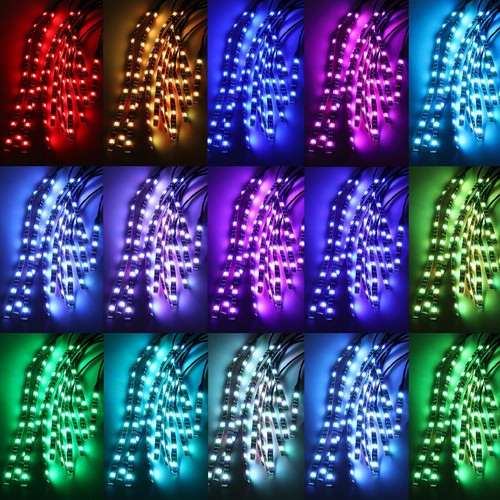 1X 10X DC12V Motorcycle LED Strip Light 30-120cm Underglow Neon Light Multicolor - Picture 9 of 21