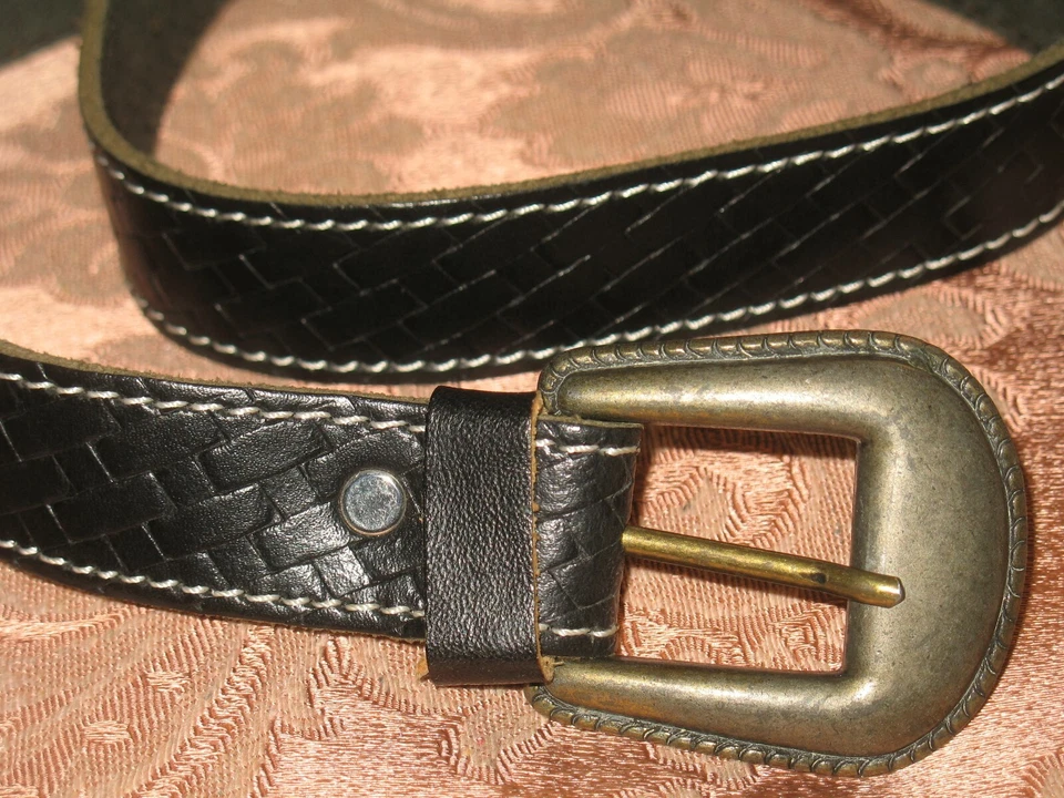 Damen-Gürtel, schwarz mit Muster, Länge: 90 cm, Frauen-Accessoire - Bild 2 von 4