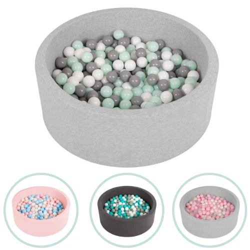 Selonis Piscine à Balles pour Enfant Ronde 90x30cm à 200 Balles Ballpool