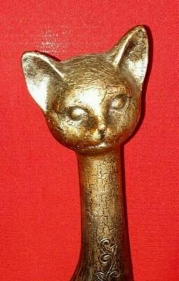 GILDE Große Keramik Katze (42 cm!) Glitzersteine sitzend DEKORATION Neu ohne OVP