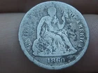1860 P Seated Liberty Dime- Philadelphia, VG Obverse Details