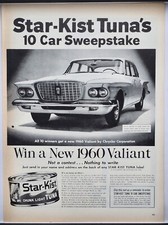1960 Chrysler Valiant Star Kist Tuna Sweepstakes Original Print Ad 60s Life Mag