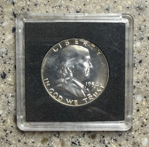 1954 Proof 90% Silver 50c Franklin Half Dollar