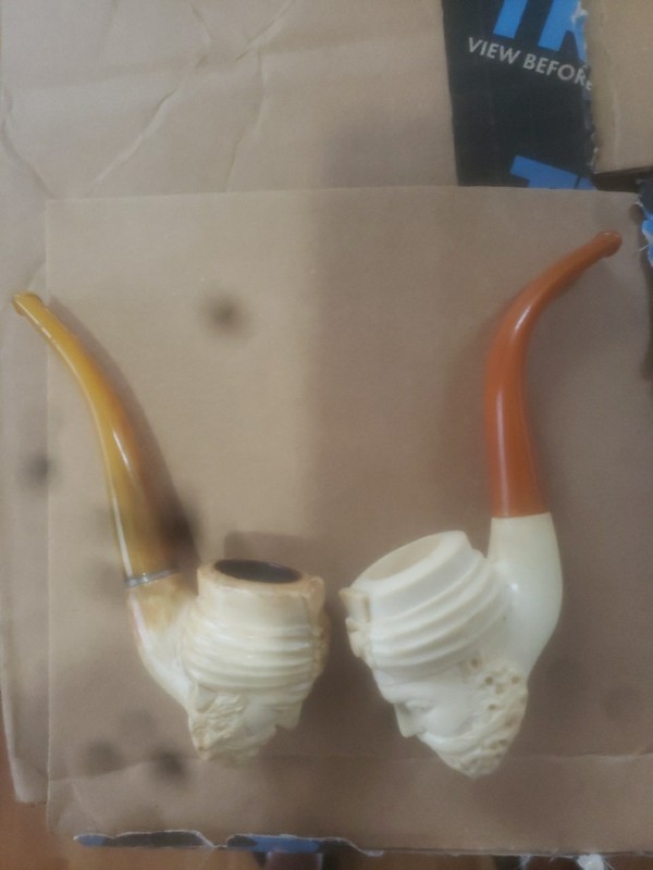 Two Vintage Meerschaum Tobacco  Pipes 