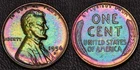 1956-D Lincoln Wheat Cent penny RAINBOW TONING and high luster (60-89)