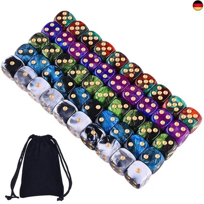 SIQUK 50 Stück 6 seitiges würfel Set 5 zweifarbige Farbwürfel mit Go