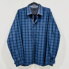 Ted Baker London Men's Long Sleeve Button Down Shirt Plaid Blue Size 7 3XL