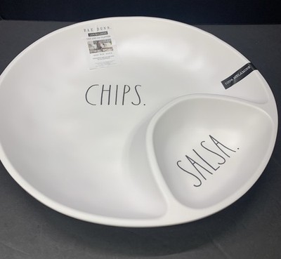 Rae Dunn Chip&Dip Platter SALSA and Chips 100% Melamine Material