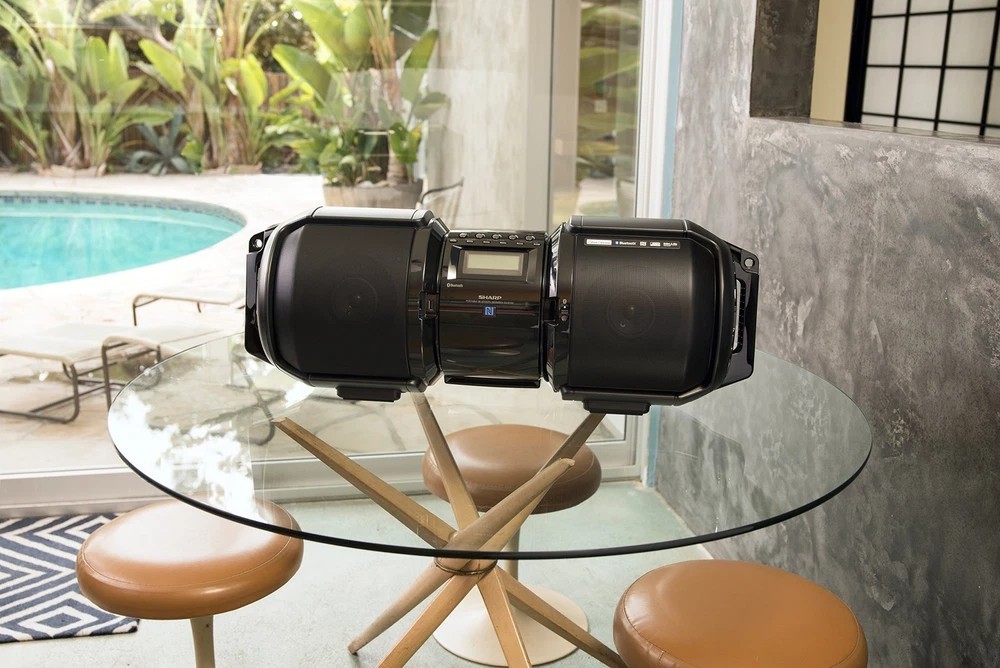 Sharp GX-BT9X Large Portable Bluetooth BoomBox Speaker,Matte Black