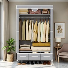 Portable Closet Wardrobe Clothes Rack Storage Organizer Shelf Stand 3 Drawers