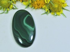 AA++ 60Cts. Natural Green Malachite Oval Cabochon Loose Gemstone 22X40X05MM V439