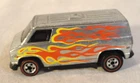 WOW! NICE CLEAN 1974 MATTEL HOT WHEELS SUPER CHROME FLAMED REDLINE CHEVY VAN!