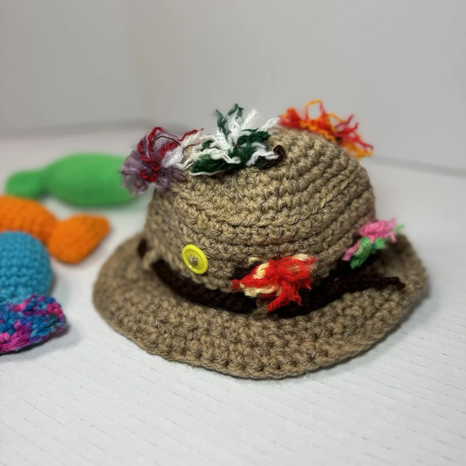 Juego de utilería para fotos de recién nacido de ganchillo - Sombrero de pesca y pez - Traje de bebé hecho a mano Foto 3 de 4