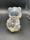 Fenton Hand-Painted Opalescent Iridescent Glass Sitting Bear Figurine