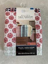 Mainstays Fabric Farmhouse Tablecloth Summer Boho 60 X 120 Tablecloth