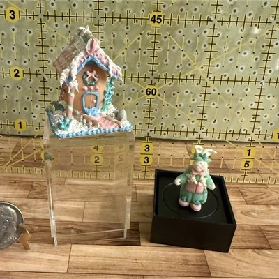 Mini OOAK DH 1:12 candy Easter House & Momma Rabbit with babies ready for Easter