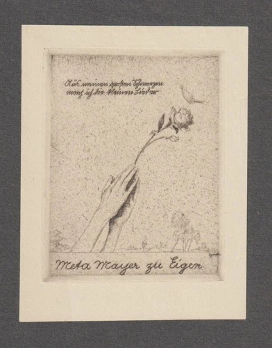 Original vintage Art Deco etching  exlibris by SCHENKE MAX /1891-1969/ Germany