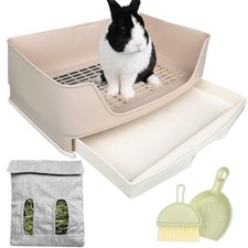 Large Rabbit Litter Box with Drawer for Potty Training and Small Pets