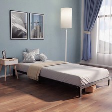 Dreamzie Cadre de Lit 100 x 200 cm en M?tal Noir, Hauteur 25 cm - Lit 1 Place,