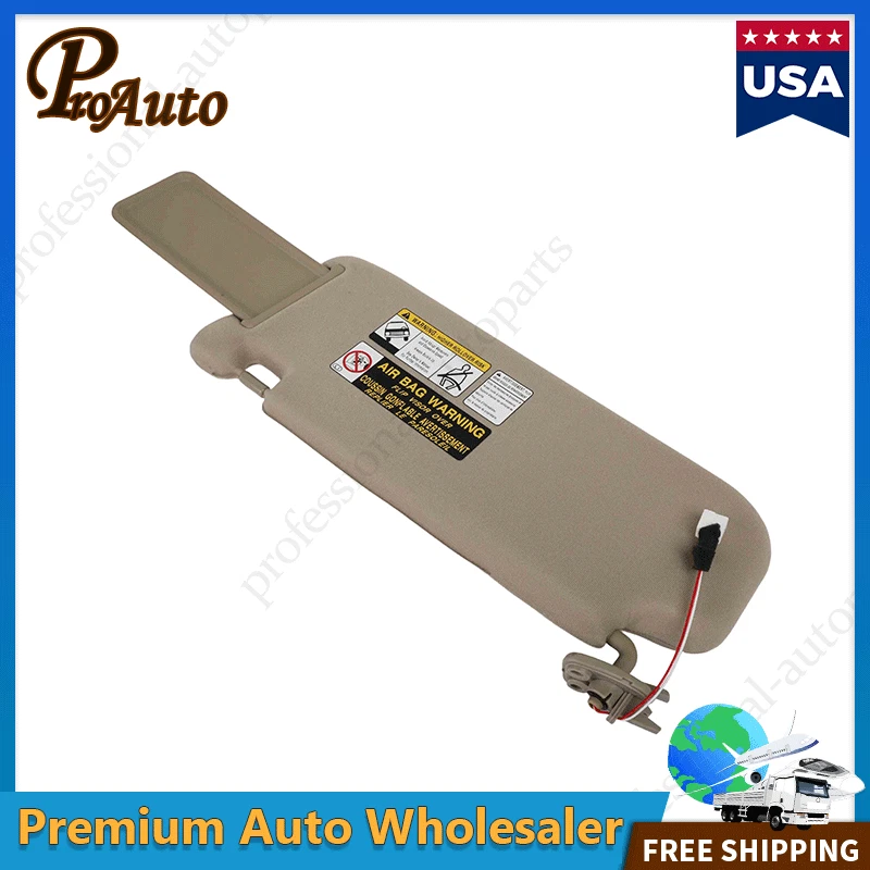 Parasol de coche beige con luz y espejo lateral derecho para Hyundai Sonata 2006-2008 Foto 3 de 4