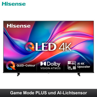 Hisense 58 Zoll Smart TV 4K Ultra HD QLED Fernseher WLAN HDR 60Hz Triple Tuner