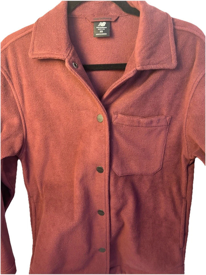 New Balance Extra Warm Polar Fleece Shacket Women's XSmall Burgundy - Image 2 of 4