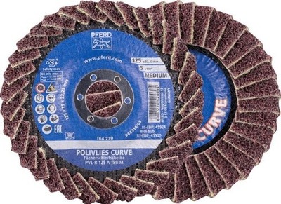 5 Stk. Pferd Tools Fächerscheibe POLIVLIES-CURVE PVL-R D.125mm K.180 Korund A