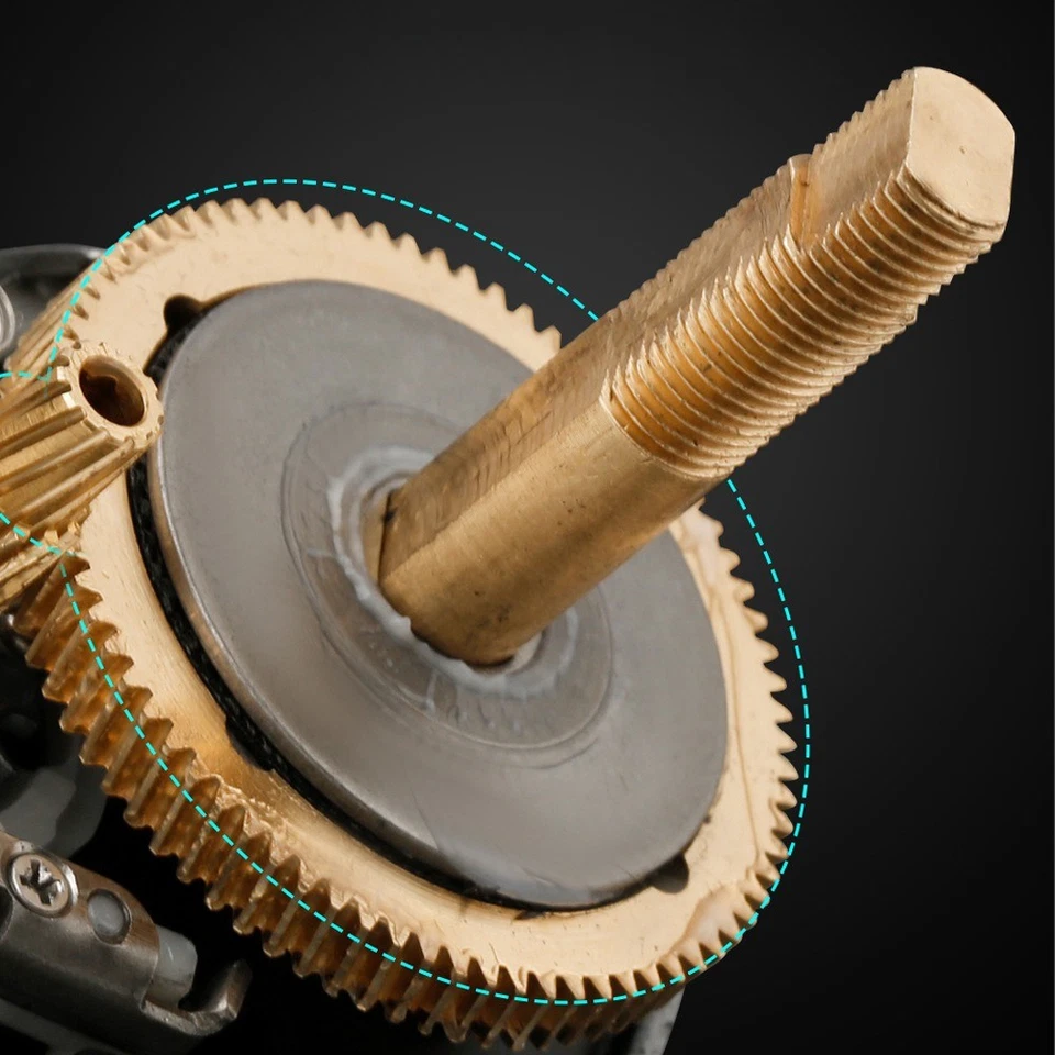 Carrete de baitcasting de pesca de metal 7,3:1 relación de engranajes para mano derecha 8 kg/17,6 lb arrastre máximo Foto 3 de 4