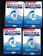 (4)MUCINEX Maximum Strength-Extended Release-1200mg- 14 X4 = 56 ct- EXP 6/2026