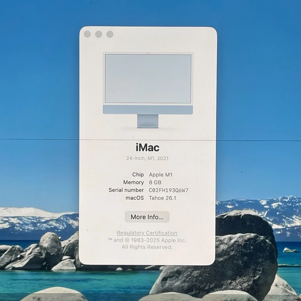 Original iMac 24" M1 2021 A2438 LCD LED 4.5K Pantalla Montaje Pantalla 661-16571 Foto 3 de 4