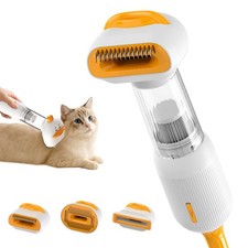 Cat Grooming Vacuum Kit with Brush, Low-Noise Pet Hair Shedding Trimming Groo...