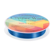 Jewelry Wire 20ft 24 Gauge Brass Craft Jewelry Wrapping Wire, Blue