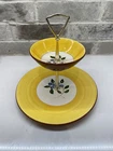 Vintage Stangl Pottery Chip And Dip  Dish Tidbit Tray Handle Blueberry