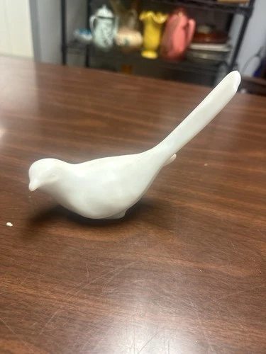 Fenton Art Glass Bird of Happiness • White Opal Milk Glass Figurine 6