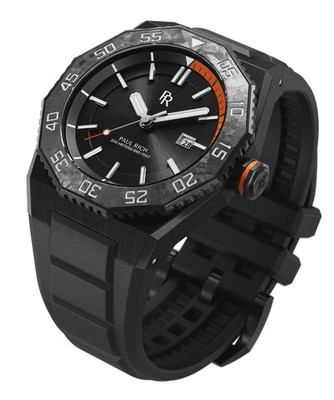 Paul Rich Aquacarbon Pro Shadow Black Sunray Dive Watch   200m, Swiss/Seiko