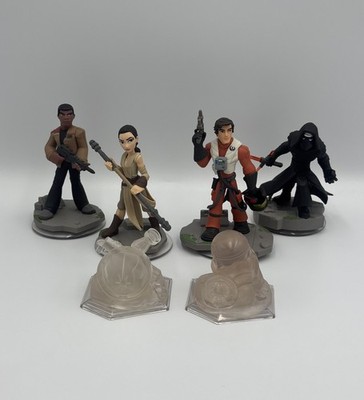 RARE Disney Infinity 3.0 Star Wars Force Awakens Toy Lot- Poe Finn Rey Kyle Ren