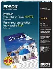 "Epson Premium Presentation Paper MATTE (8.5x11 Inches Double-sided 50 ) "