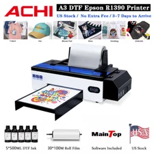 ACHI A3+ Epson R1390 DTF Printer Direct to Film T-Shirt Printer Roll Design US