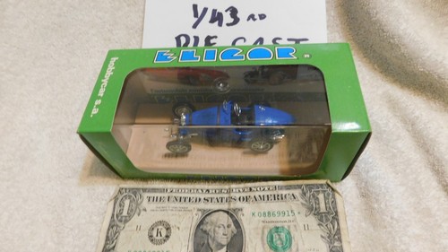 Vintage NOS ELIGOR MADE IN FRANCE 1/43 Diecast # 1025 BUGATTI COURSE MIB