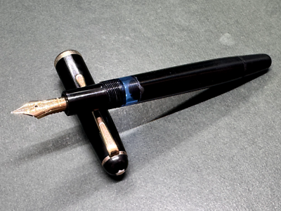 MONTBLANC No.344 Black '50s Vintage Piston-Filler Fountain Pen 14C