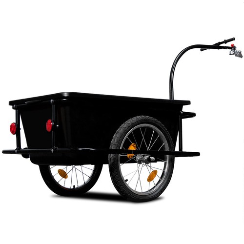 Bike Trailer with 90 liter plastic tray and clutch - pneumatic tires - max 80 kg