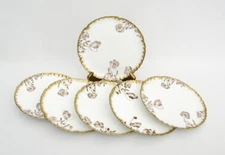 (6) CHARLES FIELD HAVILAND GDM 7" ANTIQUE PLATES - HAND PAINTED - LIMOGES 1882