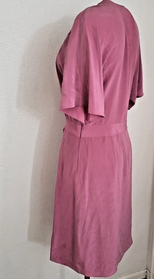 Vestido envolvente plisado rosa talla 8 Stefanel para mujer Foto 4 de 4