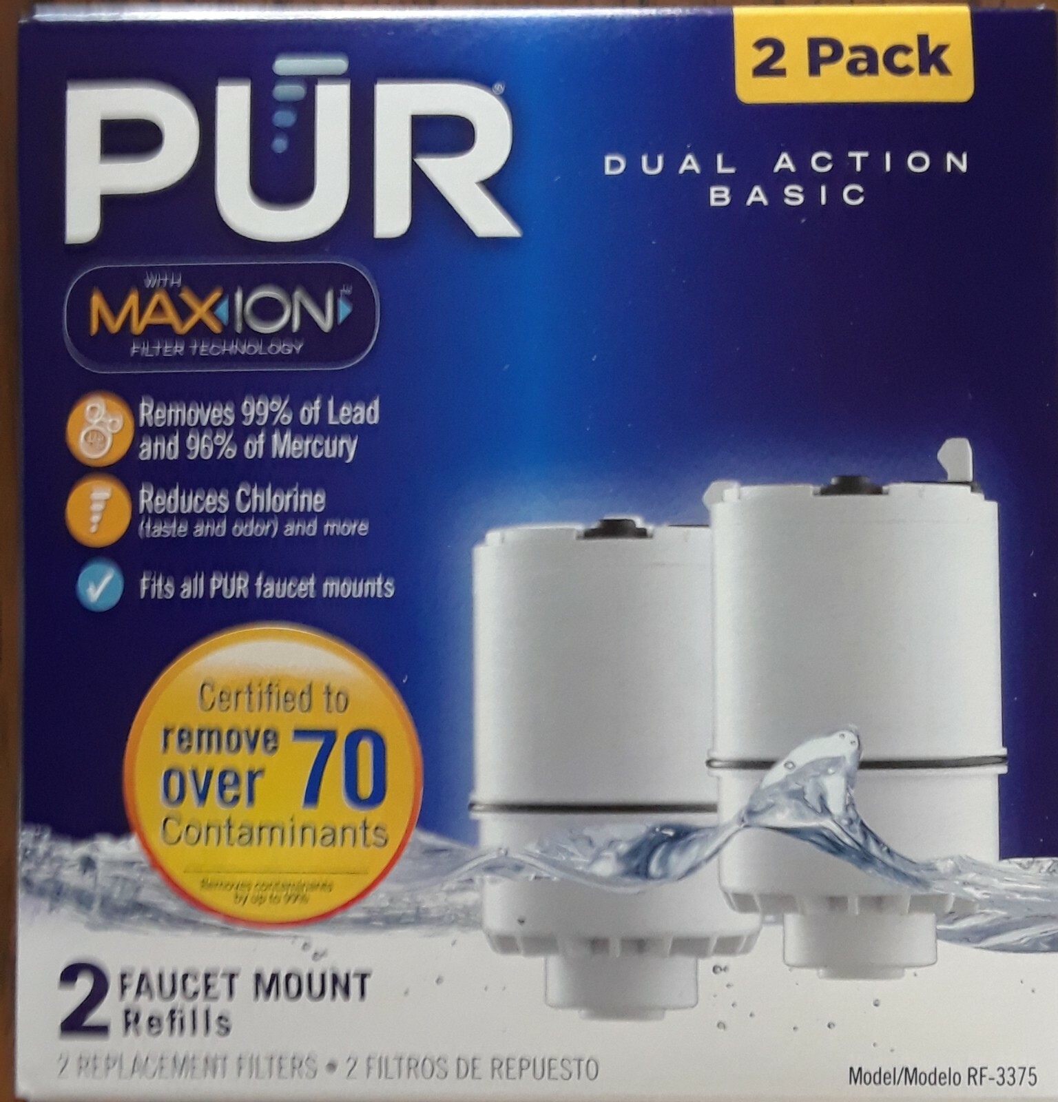 Home Basic 2 Pack Pur Faucet Mount Replacement Water Filter