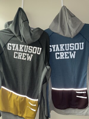 NWT NIKE GYAKUSOU Gray Blue REFLECTIVE 3M Half Zip Hooded Shirt sz