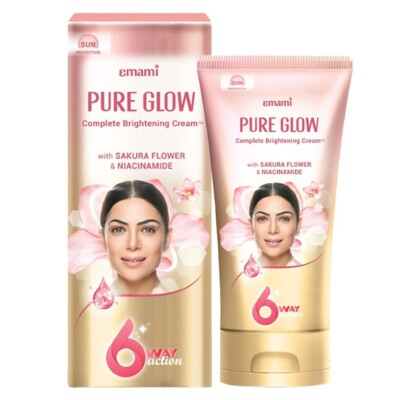 Emami Pure Glow Complete Brightening Cream 50g 2X Brightness & +50% Moisturisati
